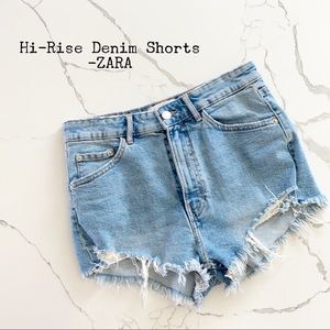 Hi-Rise Denim Shorts by ZARA sz 6